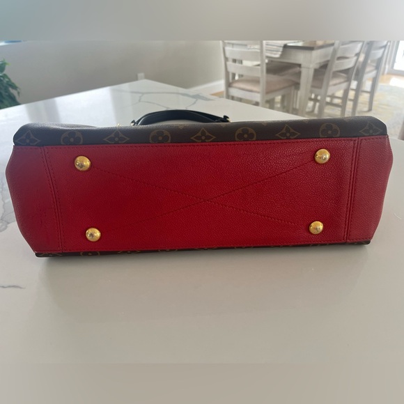 Louis Vuitton Surene MM Monogram Brown Coated Canvas & Cerise (Red) Leather Tote - Picture 10 of 17